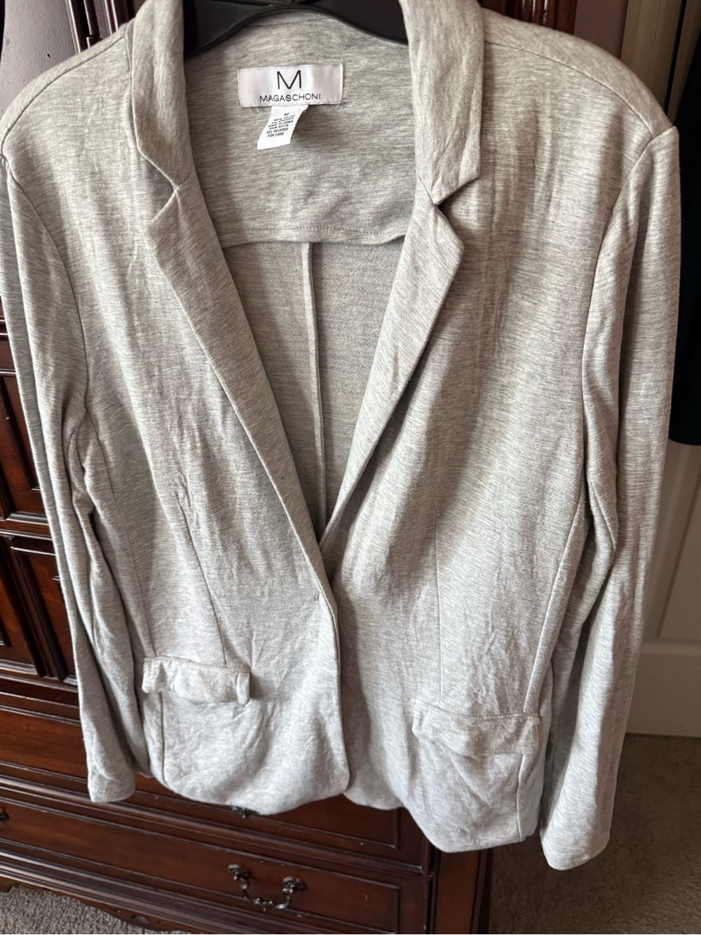 Magaschoni Light Heather Gray 1 Button Jacket Size Med